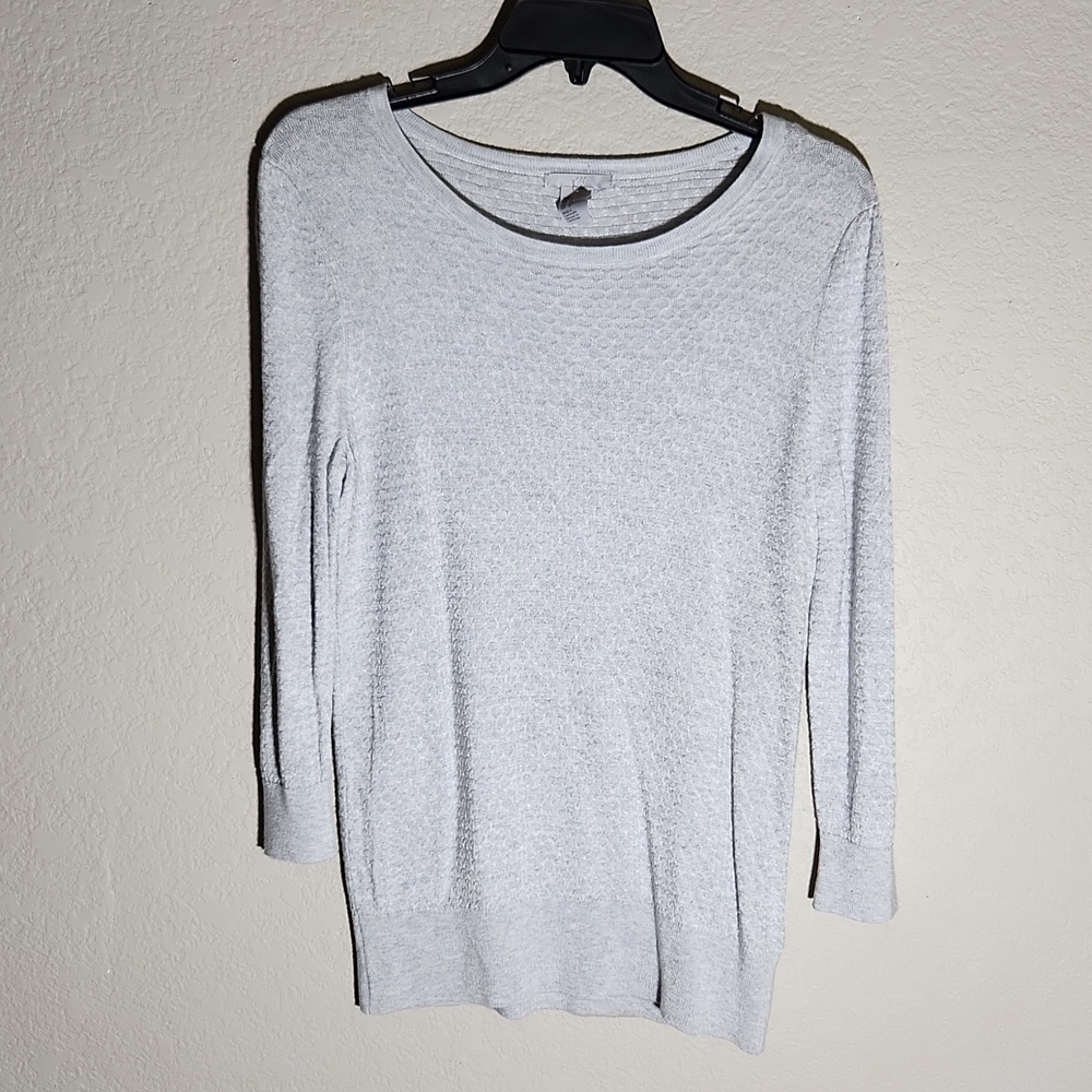 H&M Sweater size Large gray Mermaid print 3/4 sleeve shirt top
